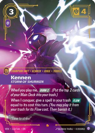 Kennen - Storm of Shuriken (113/166) - Vendetta Foil - Card Brawlers