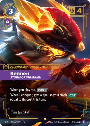 Kennen - Storm of Shuriken (Alternate Art) (113a/166) - Vendetta Foil - Card Brawlers