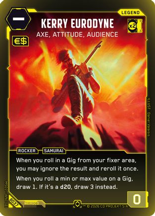 Kerry Eurodyne - Axe, Attitude, Audience (Rare) (B037) - Welcome to Night City Beta Foil - Card Brawlers