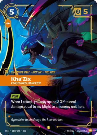 Kha'Zix - Evolving Hunter (Overnumbered) (180/166) - Vendetta Foil - Card Brawlers