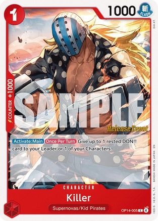 Killer (OP14-005) - The Azure Sea's Seven Release Event Cards - Card Brawlers