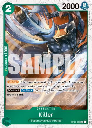 Killer (Pirate Foil) (OP01-039) - Premium Booster -The Best- Vol. 2 Foil - Card Brawlers