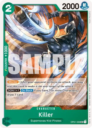 Killer (Reprint) (OP01-039) - Premium Booster -The Best- Vol. 2 - Card Brawlers