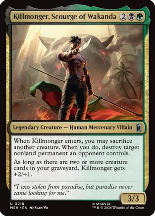 Killmonger, Scourge of Wakanda (MSH-218) - Marvel Super Heroes Foil - Card Brawlers
