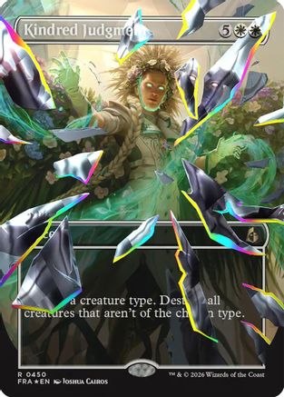 Kindred Judgment (Borderless) (Facet Foil) (FRA-450) - Reality Fracture Foil - Card Brawlers