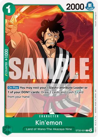Kin'emon (ST32-001) - Starter Deck 32: GREEN Roronoa Zoro - Card Brawlers
