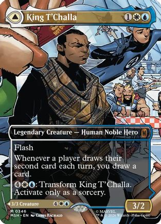 King T'Challa (Borderless) (0346) (MSH-346) - Marvel Super Heroes - Card Brawlers