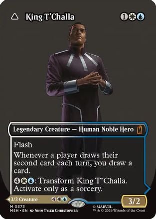 King T'Challa (Borderless) (0373) (MSH-373) - Marvel Super Heroes - Card Brawlers