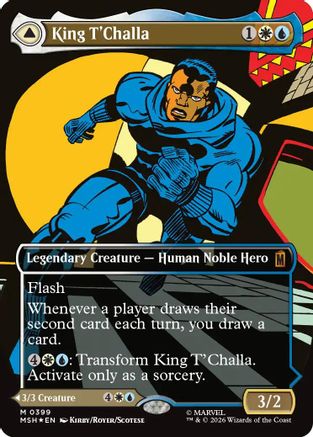 King T'Challa (Borderless) (0399) (MSH-399) - Marvel Super Heroes Foil - Card Brawlers
