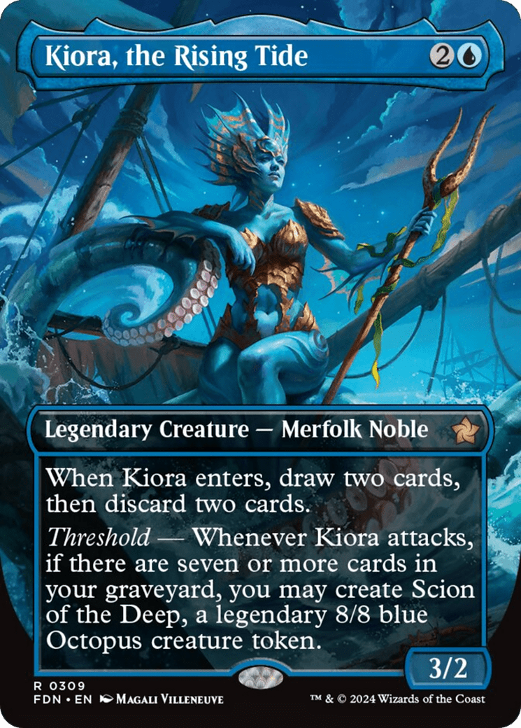 Kiora, the Rising Tide (Borderless) [Foundations] - Card Brawlers