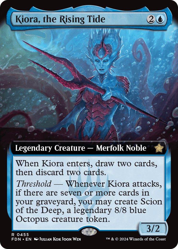Kiora, the Rising Tide (Extended Art) [Foundations] - Card Brawlers