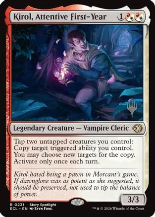 Kirol, Attentive First-Year (PPECL-231) - Promo Pack: Lorwyn Eclipsed Foil - Card Brawlers