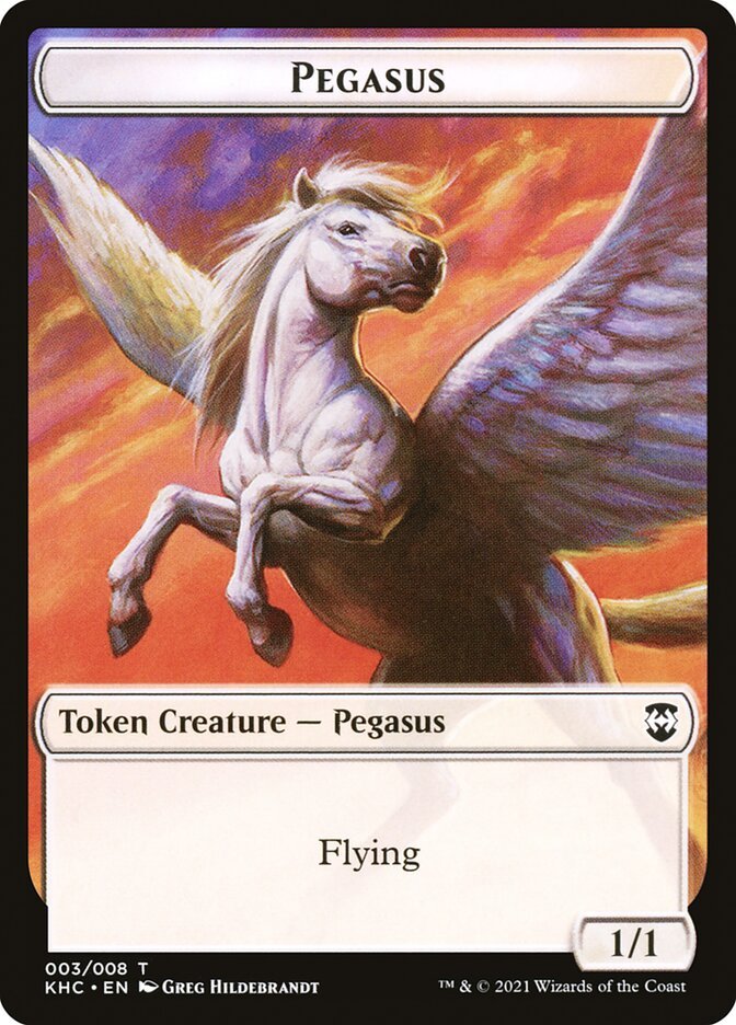 Kithkin Soldier // Pegasus Double - Sided Token [Kaldheim Commander Tokens] - Card Brawlers