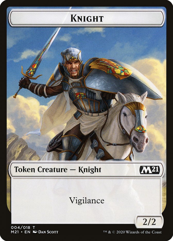 Knight Token [Core Set 2021 Tokens] - Card Brawlers