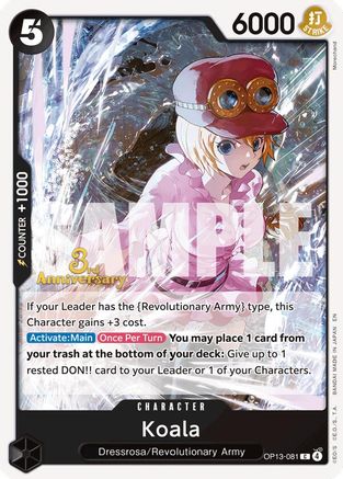 Koala (OP13-081) - Carrying On His Will: 3rd Anniversary Tournament Cards - Card Brawlers