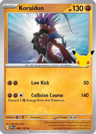 Koraidon (086/null) - Holofoil [ME 30th Celebration] - Card Brawlers