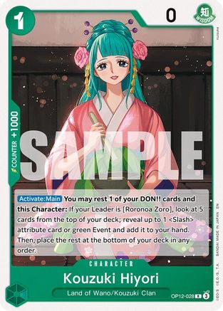 Kouzuki Hiyori (OP12-028) - Starter Deck 32: GREEN Roronoa Zoro - Card Brawlers