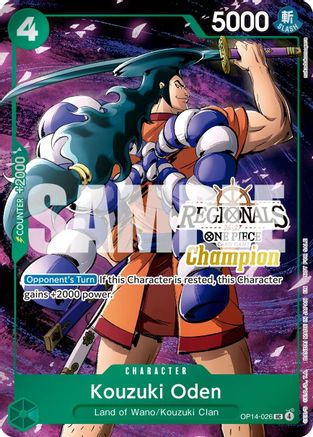 Kouzuki Oden (Regionals Champion Card Set 26-27 Vol.2) (OP14-026) - One Piece Promotion Cards Foil - Card Brawlers