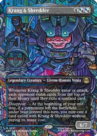 Krang & Shredder (Borderless) (TMT-201) - Teenage Mutant Ninja Turtles - Card Brawlers