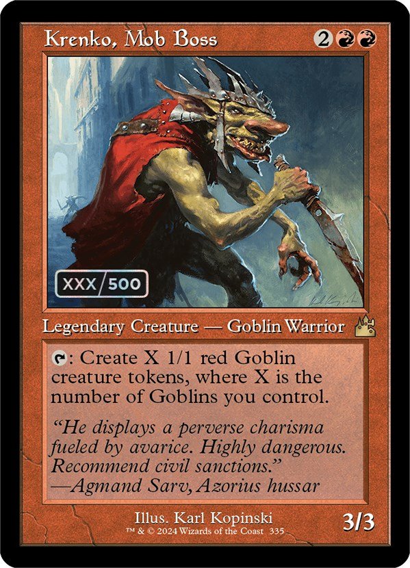 Krenko, Mob Boss (Retro) (Serialized) [Ravnica Remastered] - Card Brawlers
