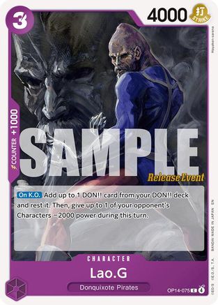 Lao.G (OP14-075) - The Azure Sea's Seven Release Event Cards - Card Brawlers