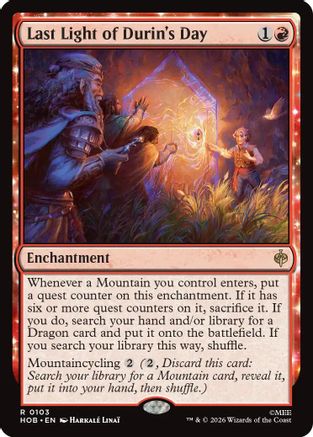Last Light of Durin's Day (HOB-103) - The Hobbit Foil - Card Brawlers