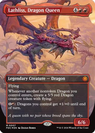 Lathliss, Dragon Queen (Borderless) (FDC-007) - Commander: Foundations Foil - Card Brawlers