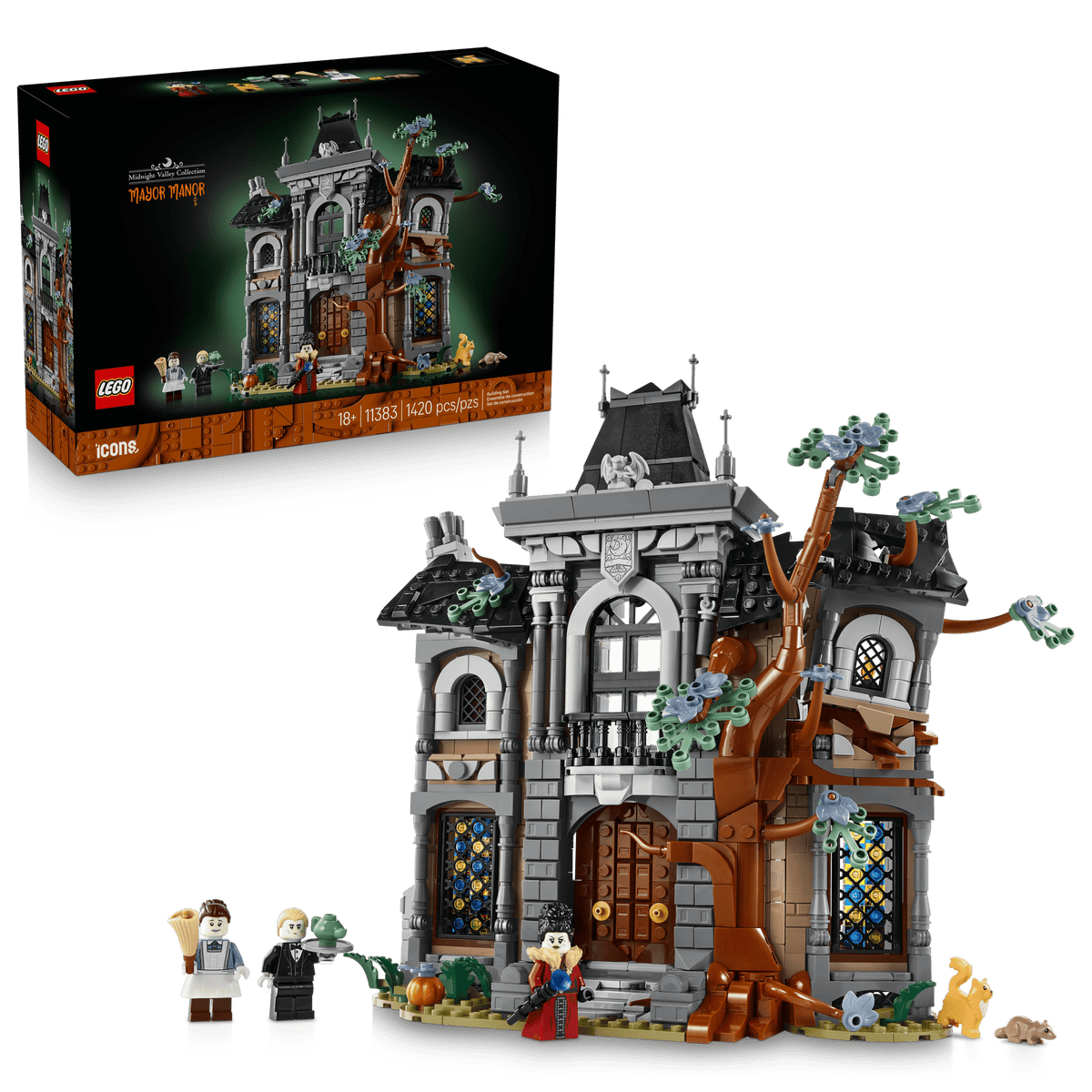 LEGO - Icons - Mayor Manor - Eerie Mansion Decor - Building Kit - 11383 - Card Brawlers