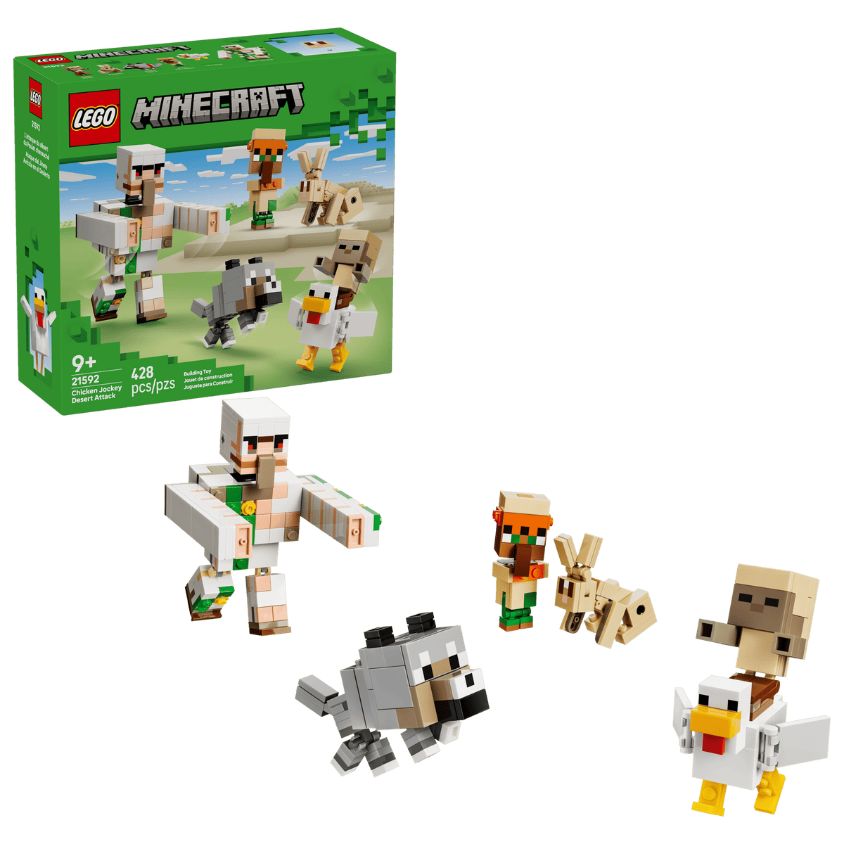 LEGO - Minecraft - Chicken Jockey Desert Attack -Building Kit - 21592 - Card Brawlers