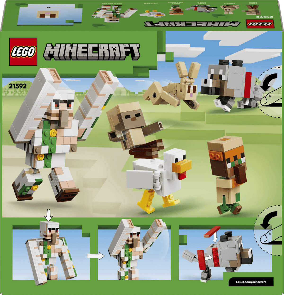 LEGO - Minecraft - Chicken Jockey Desert Attack -Building Kit - 21592 - Card Brawlers