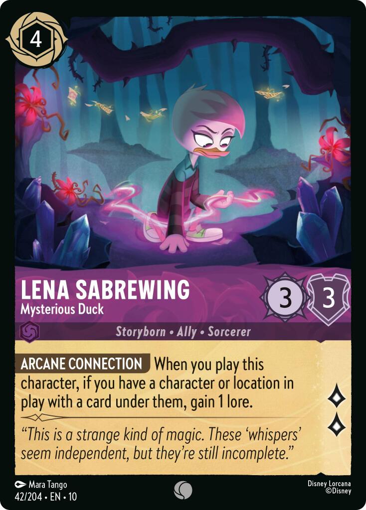 Lena Sabrewing - Mysterious Duck (42/204) [Whispers in the Well] - Card Brawlers