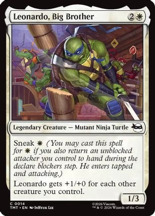 Leonardo, Big Brother (TMT-014) - Teenage Mutant Ninja Turtles Foil - Card Brawlers