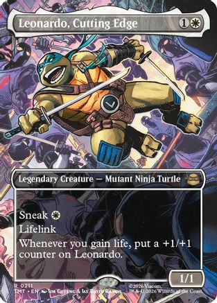 Leonardo, Cutting Edge (Borderless) (TMT-211) - Teenage Mutant Ninja Turtles - Card Brawlers