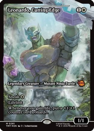 Leonardo, Cutting Edge (Showcase) (TMT-281) - Teenage Mutant Ninja Turtles Foil - Card Brawlers