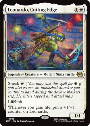 Leonardo, Cutting Edge (TMT-015) - Teenage Mutant Ninja Turtles Foil - Card Brawlers