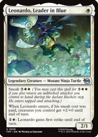 Leonardo, Leader in Blue (TMT-016) - Teenage Mutant Ninja Turtles - Card Brawlers