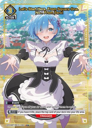 Let's Start Here, From Square One. No... From Zero! (U*) (UE24BT/REZ-1-061) - UE24BT ReZERO Starting Life in Another World Foil - Card Brawlers