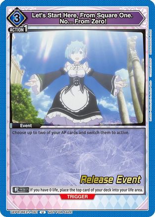 Let's Start Here, From Square One. No... From Zero! (UEPR/REZ-1-061) - UE24BT ReZERO Starting Life in Another World Release Event Cards - Card Brawlers