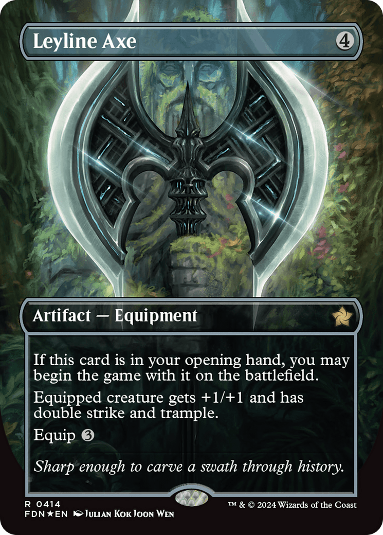 Leyline Axe (Borderless) (Mana Foil) [Foundations] - Card Brawlers