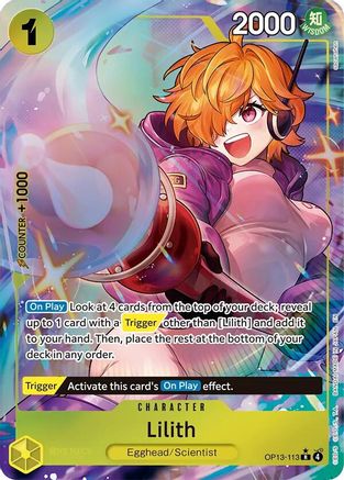 Lilith (Alternate Art) (OP13-113) - Carrying On His Will Foil - Card Brawlers