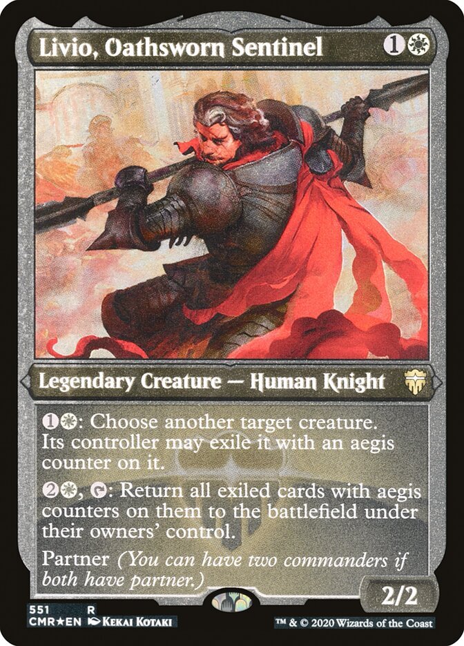 Livio, Oathsworn Sentinel (Etched) [Commander Legends] - Card Brawlers
