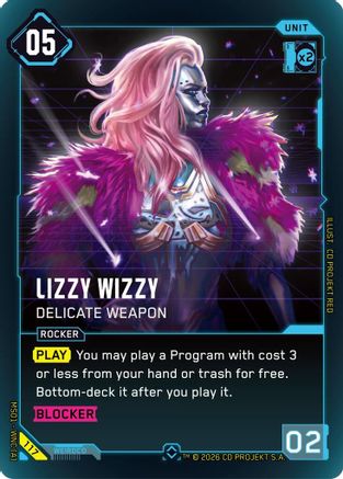 Lizzy Wizzy - Delicate Weapon (117) - Welcome to Night City Retail Foil - Card Brawlers