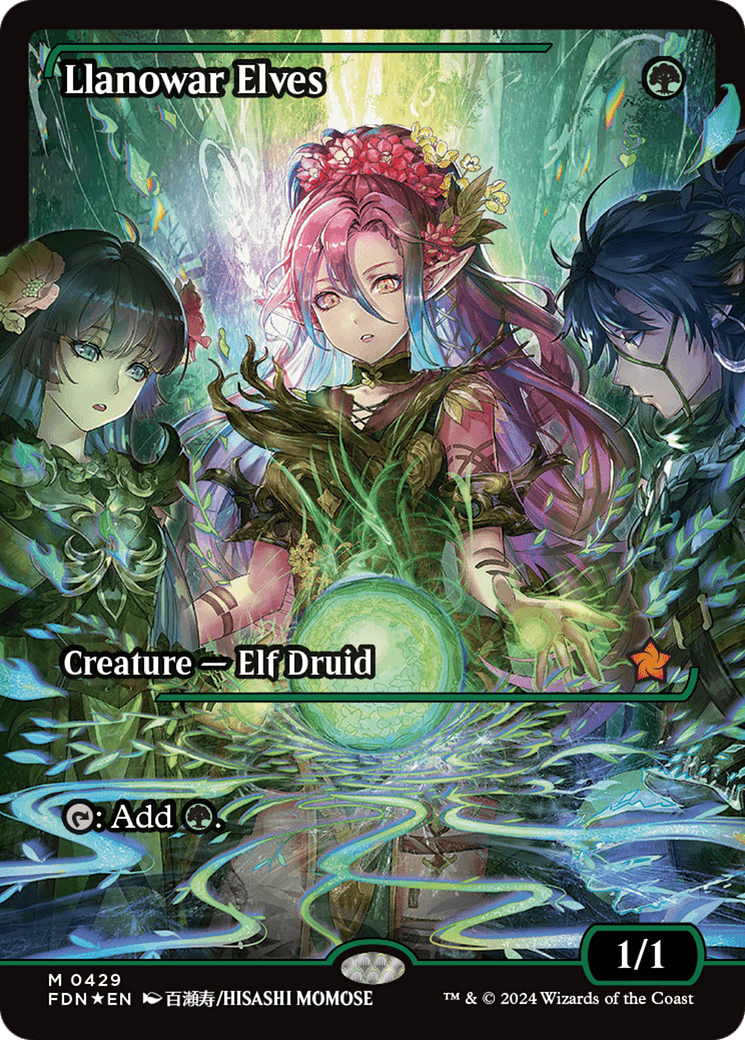 Llanowar Elves (Showcase) [Foundations] - Card Brawlers