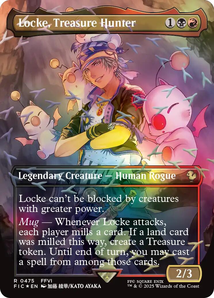 Locke, Treasure Hunter (Borderless) (Chocobo Track Foil) [FINAL FANTASY Commander] - Card Brawlers