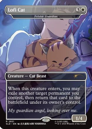 Lofi Cat - Felidar Guardian (SLD-2821) - Secret Lair Drop Series - Card Brawlers