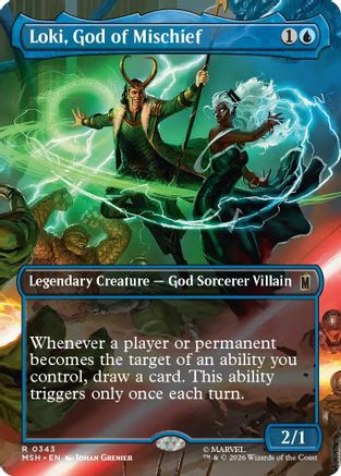 Loki, God of Mischief (Borderless) (MSH-343) - Marvel Super Heroes - Card Brawlers