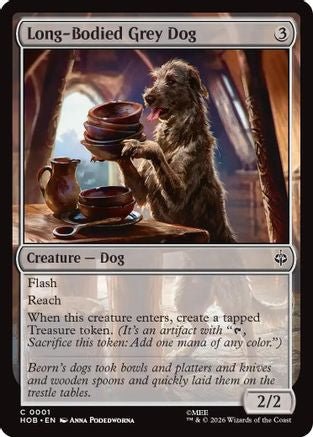 Long-Bodied Grey Dog (HOB-001) - The Hobbit Foil - Card Brawlers