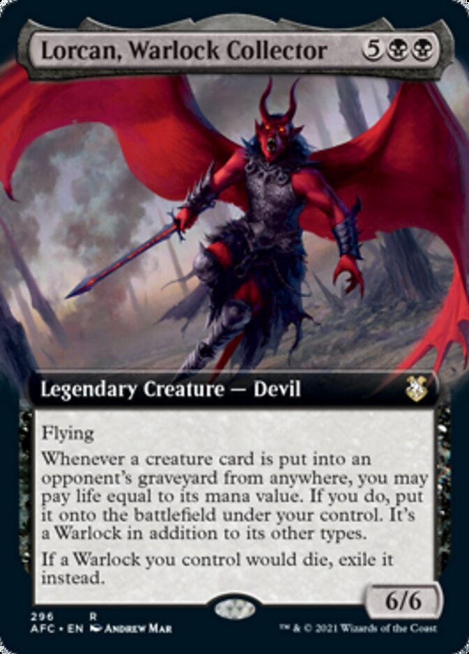 Lorcan, Warlock Collector (Extended Art) [Dungeons & Dragons: Adventures in the Forgotten Realms Commander] - Card Brawlers