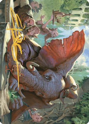 Loxodon Eavesdropper Art Card (Gold-Stamped Signature) (ASMKM-015) - Art Series: Murders at Karlov Manor - Card Brawlers