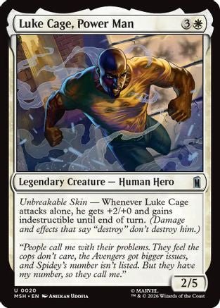 Luke Cage, Power Man (MSH-020) - Marvel Super Heroes Foil - Card Brawlers